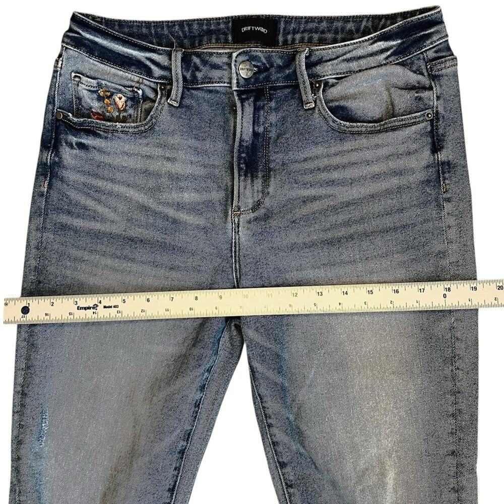 Driftwood x Free People Women’s Sz 28 Embroidered Gizelle Denim Jeans Stretch - Picture 11 of 14